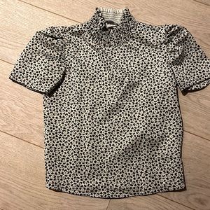 ZARA turtle neck short sleeve cheetah print